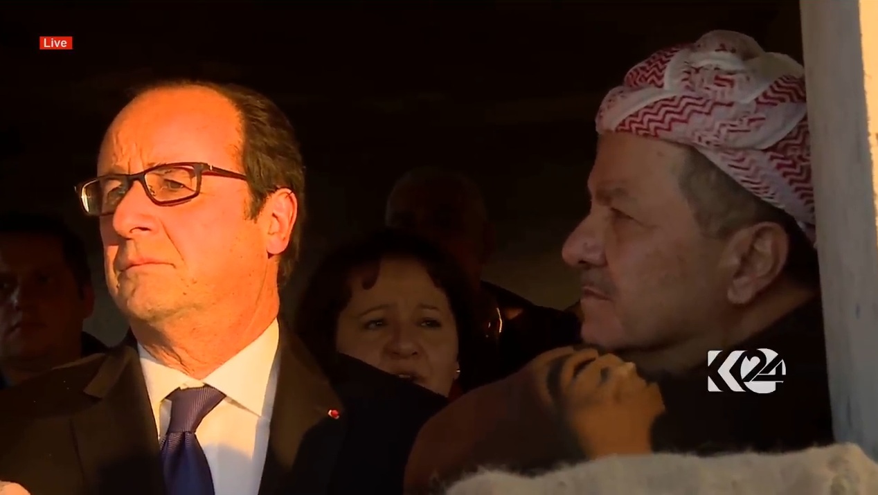 اولوند وبارزاني يتفقدان الخطوط الأمامية للبيشمركة على مشارف الموصل